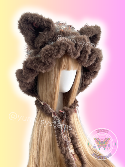 The Cocoa Teddy Bonnet | Maillard Faux Fur Knit